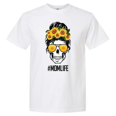 Mom Life Sunflower Skull Garment-Dyed Heavyweight T-Shirt