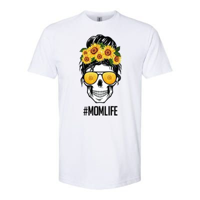 Mom Life Sunflower Skull Softstyle CVC T-Shirt