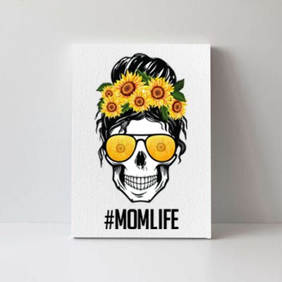 Mom Life Sunflower Skull Canvas