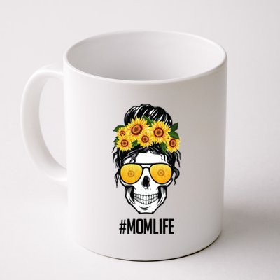 Mom Life Sunflower Skull Coffee Mug