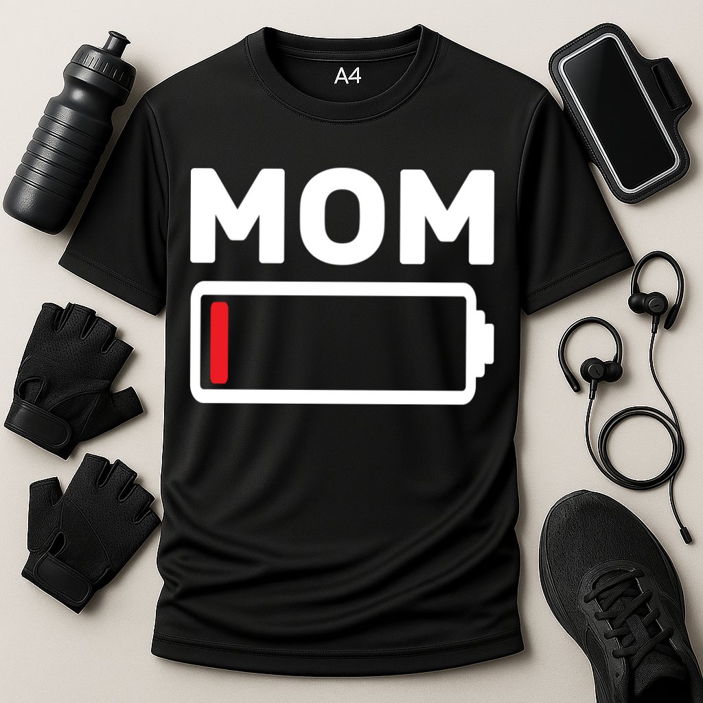 Mom Low Battery Cooling Performance Crew T-Shirt