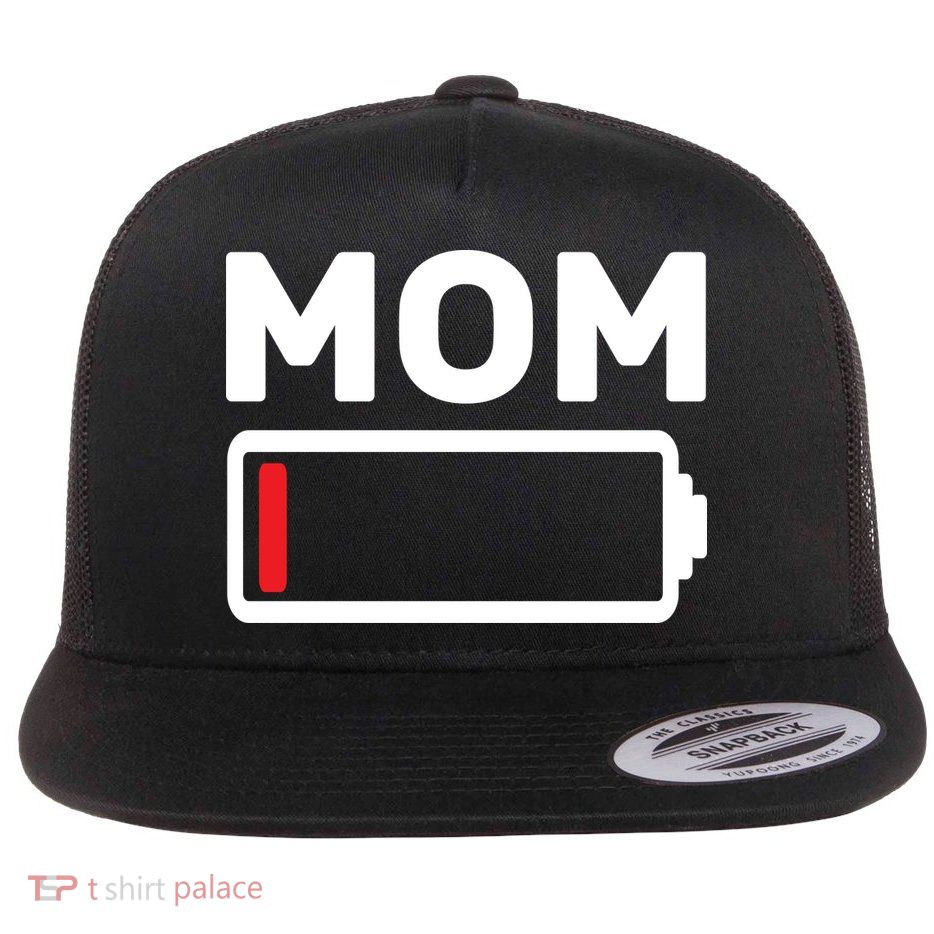 Mom Low Battery Flat Bill Trucker Hat