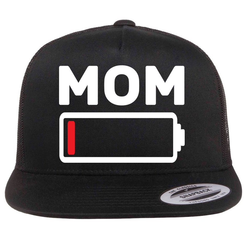 Mom Low Battery Flat Bill Trucker Hat