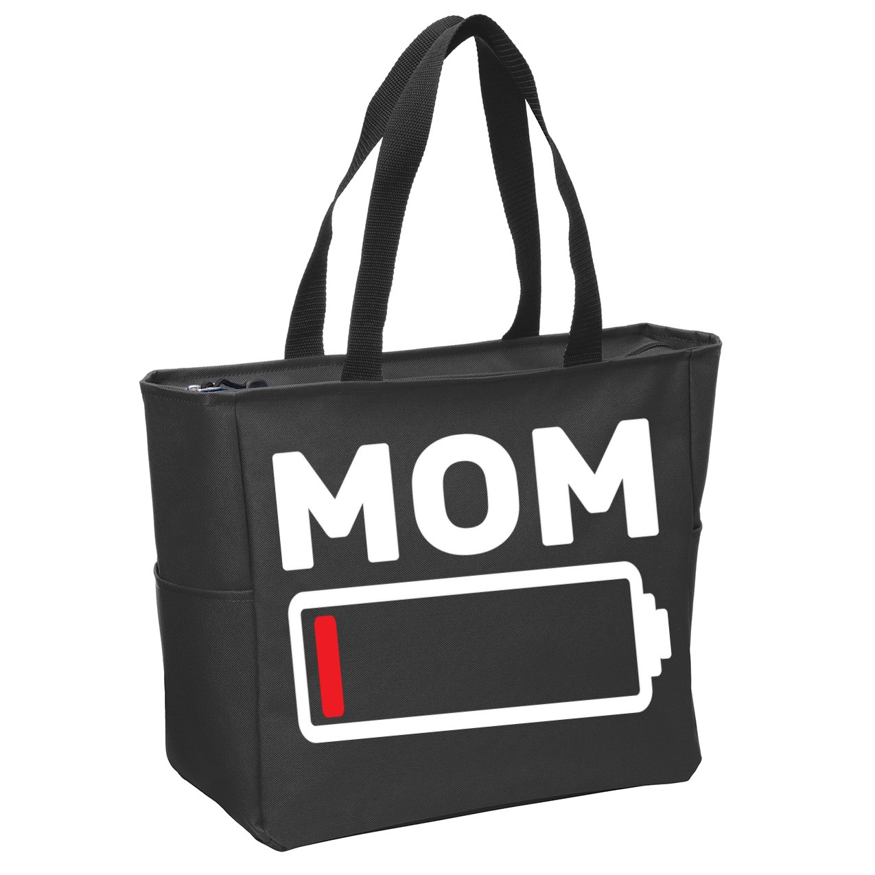 Mom Low Battery Zip Tote Bag