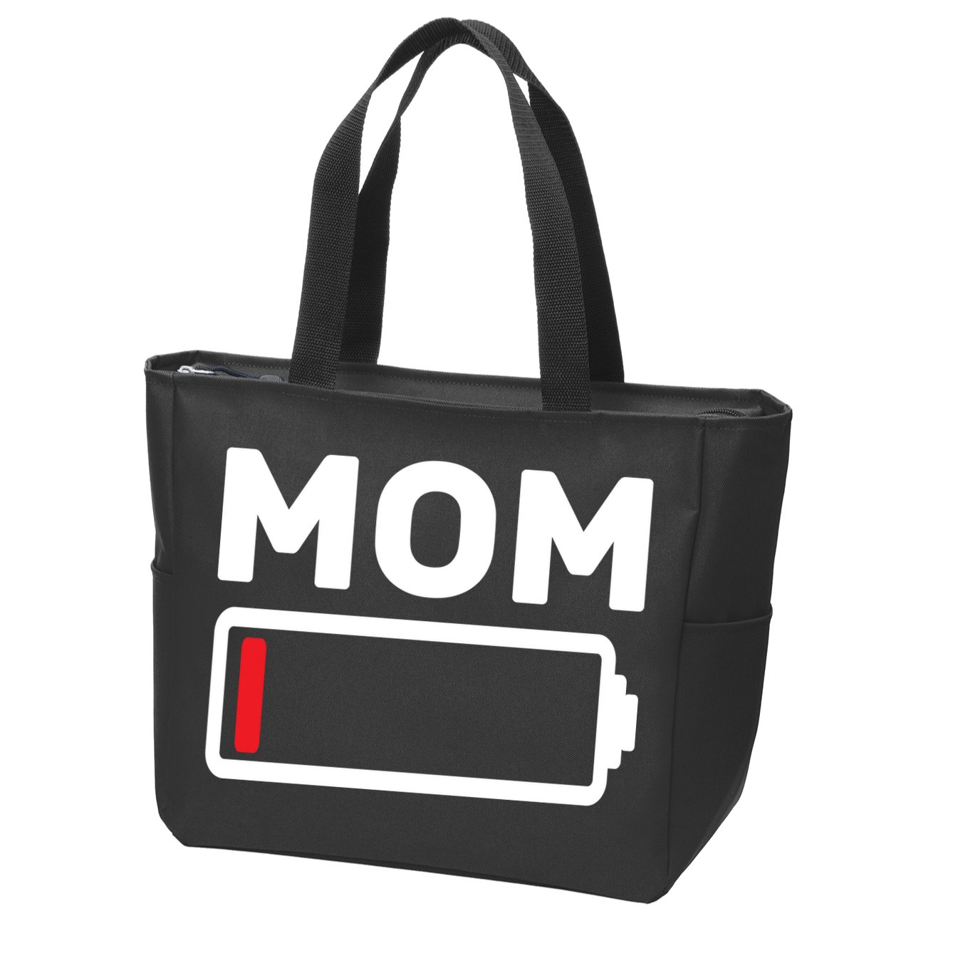 Mom Low Battery Zip Tote Bag
