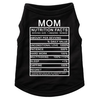 Mom Nutritional Facts Funny Doggie Tank