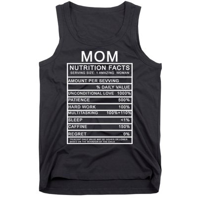 Mom Nutritional Facts Funny Tank Top