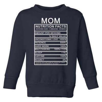 Mom Nutritional Facts Funny Toddler Sweatshirt