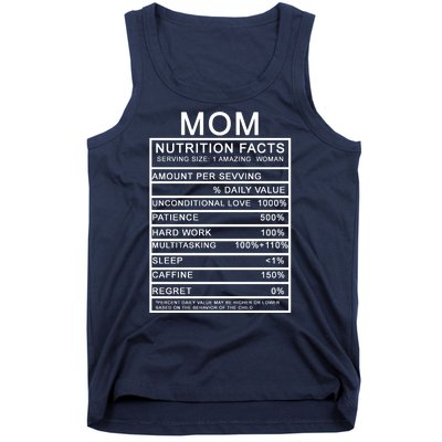 Mom Nutritional Facts Funny Tank Top