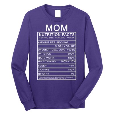 Mom Nutritional Facts Funny Long Sleeve Shirt