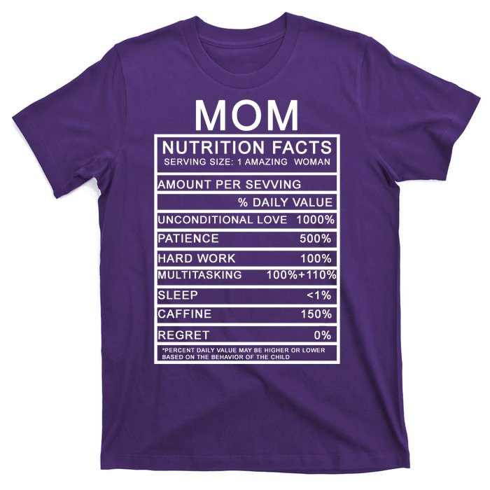 Mom Nutritional Facts Funny T-Shirt