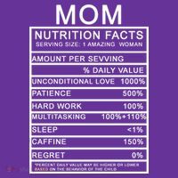 Mom Nutritional Facts Funny T-Shirt