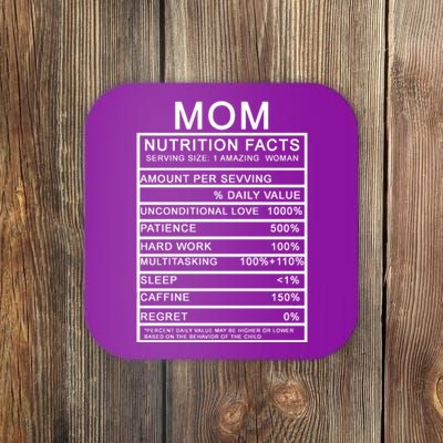 Mom Nutritional Facts Funny Coaster