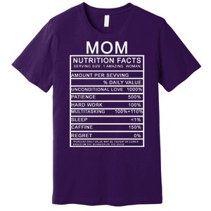 Mom Nutritional Facts Funny Premium T-Shirt