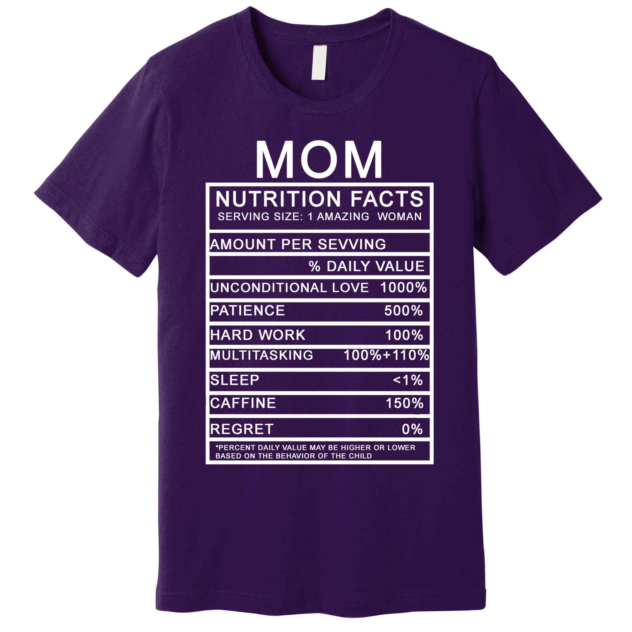 Mom Nutritional Facts Funny Premium T-Shirt