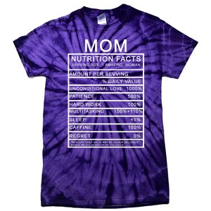 Mom Nutritional Facts Funny Tie-Dye T-Shirt