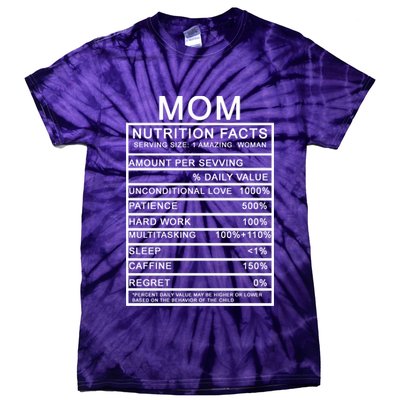 Mom Nutritional Facts Funny Tie-Dye T-Shirt