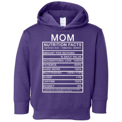 Mom Nutritional Facts Funny Toddler Hoodie