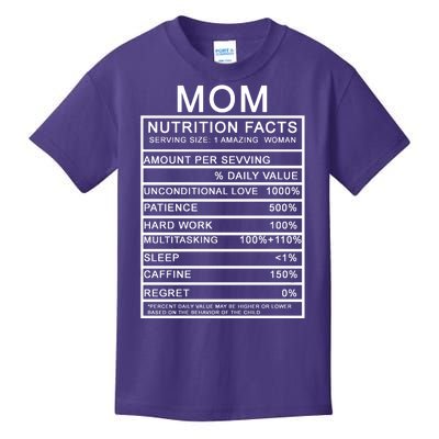 Mom Nutritional Facts Funny Kids T-Shirt