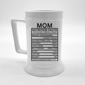 Mom Nutritional Facts Funny Beer Stein