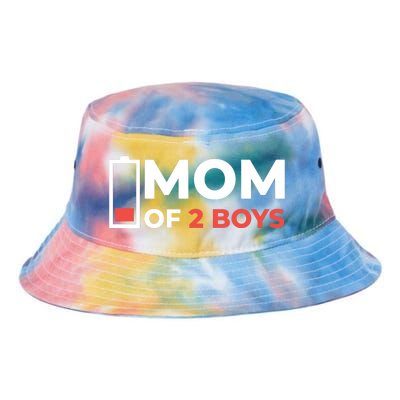 Mom Of 2 Boys Low Battery Tie Dye Newport Bucket Hat