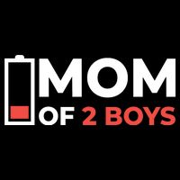 Mom Of 2 Boys Low Battery Zip Tote Bag