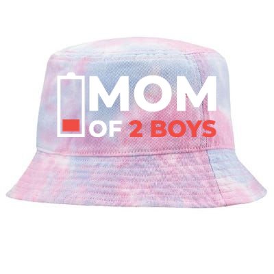 Mom Of 2 Boys Low Battery Tie-Dyed Bucket Hat