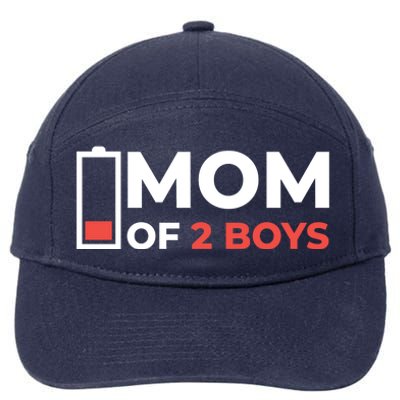 Mom Of 2 Boys Low Battery 7-Panel Snapback Hat