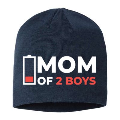 Mom Of 2 Boys Low Battery Sustainable Beanie