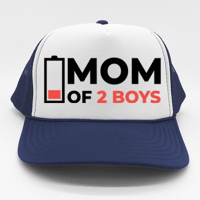 Mom Of 2 Boys Low Battery Trucker Hat