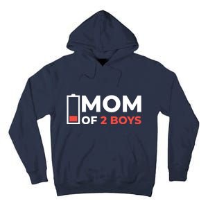 Mom Of 2 Boys Low Battery Tall Hoodie