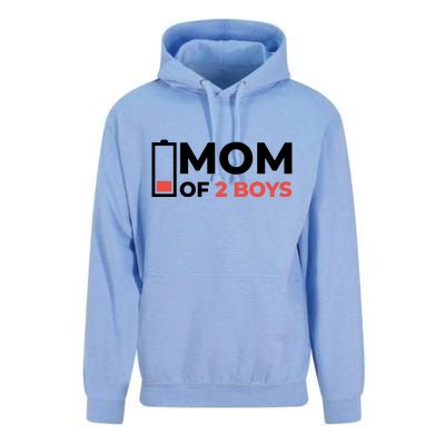 Mom Of 2 Boys Low Battery Unisex Surf Hoodie