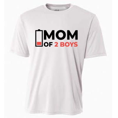 Mom Of 2 Boys Low Battery Cooling Performance Crew T-Shirt