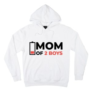 Mom Of 2 Boys Low Battery Hoodie