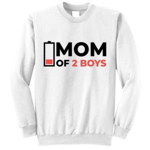 Mom Of 2 Boys Low Battery Sweatshirt