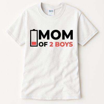 Mom Of 2 Boys Low Battery Tall T-Shirt