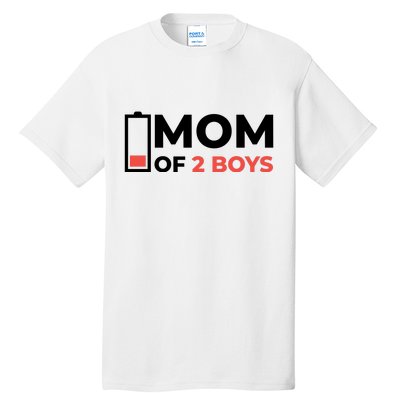 Mom Of 2 Boys Low Battery Tall T-Shirt