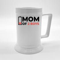 Mom Of 2 Boys Low Battery Beer Stein