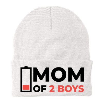 Mom Of 2 Boys Low Battery Knit Cap Winter Beanie