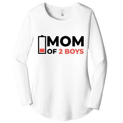 Mom Of 2 Boys Low Battery Women's Perfect Tri Tunic Long Sleeve Shirt