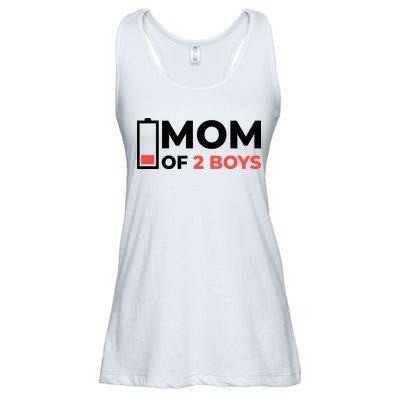 Mom Of 2 Boys Low Battery Ladies Essential Flowy Tank