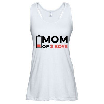 Mom Of 2 Boys Low Battery Ladies Essential Flowy Tank