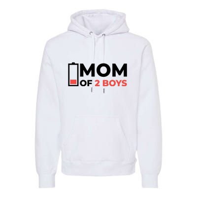 Mom Of 2 Boys Low Battery Premium Hoodie