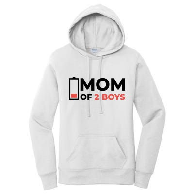 Mom Of 2 Boys Low Battery Women's Pullover Hoodie