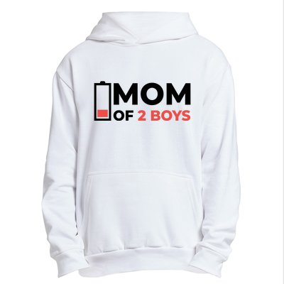 Mom Of 2 Boys Low Battery Urban Pullover Hoodie