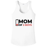 Mom Of 2 Boys Low Battery Ladies PosiCharge Competitor Racerback Tank