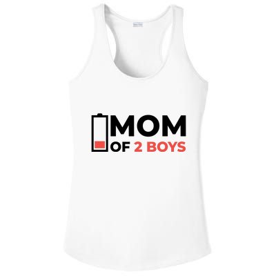 Mom Of 2 Boys Low Battery Ladies PosiCharge Competitor Racerback Tank