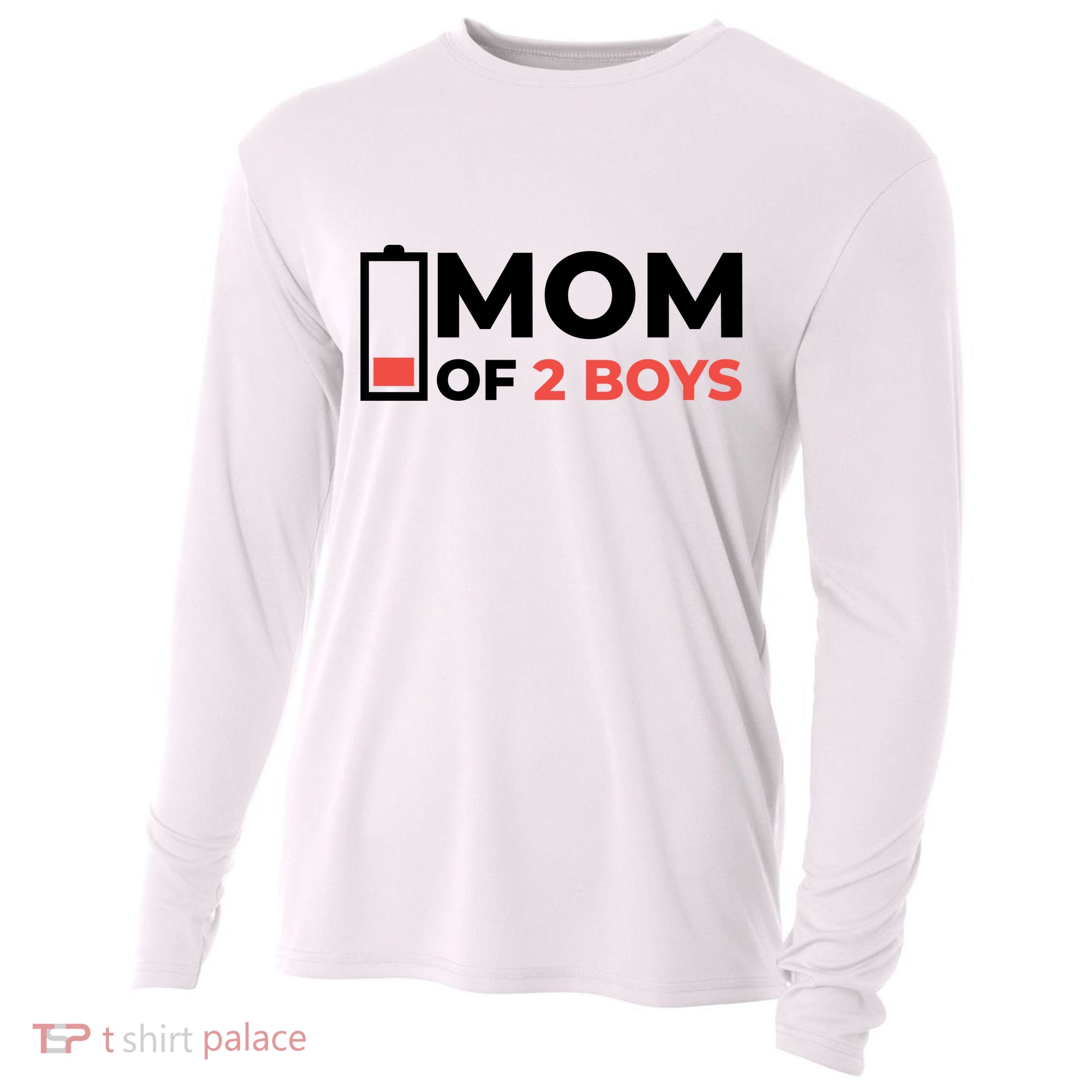 Mom Of 2 Boys Low Battery Cooling Performance Long Sleeve Crew