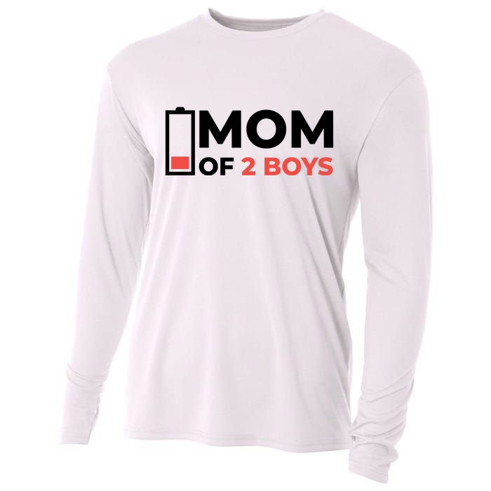 Mom Of 2 Boys Low Battery Cooling Performance Long Sleeve Crew