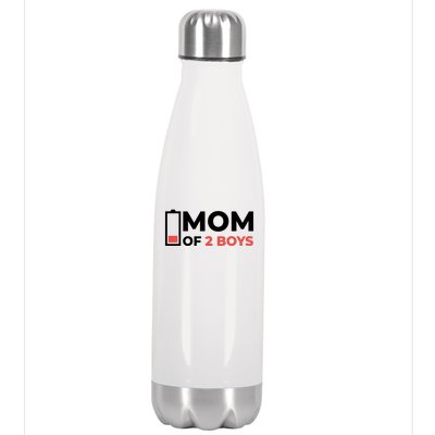 Mom Of 2 Boys Low Battery Stainless Steel Insulated Water Bottle